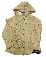   NWT Annette Kids Girls Floral Button Up Lightweight Jacket Sz 4 Yellow Pockets