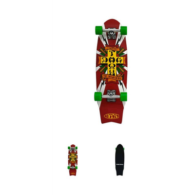 Dogtown Death To Invaders Mini Cruiser Complete Skateboard, Red/Gray