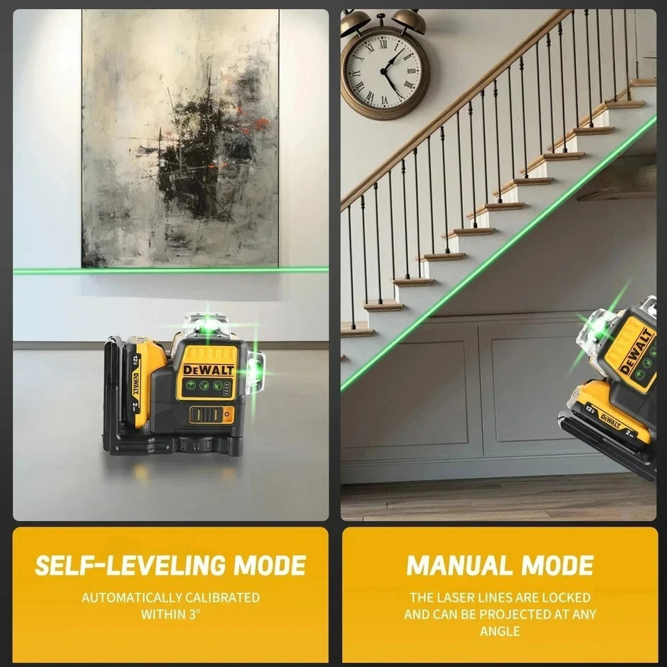 DeWalt DW089LG 12V 그린 라인 3 x 360 레이저 레벨 (배터리 2개 + 충전기 포함) 2