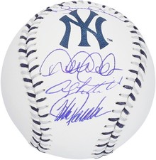 Jeter, Pettitte, Posada, Rivera Yankees Signed Team Color Laces Baseball - LE 99