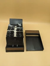 Vintage Eldon Address Card File and Memo Holder Ebony Index A to Z Hong Kong USA