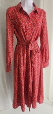 Amazon Essentials Women's Georgette Long Sleeve Midi Length Shirt Dress Size US