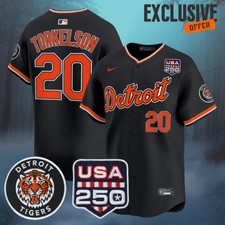 Spencer Torkelson #20 Detroit Tigers Black Alternate Stitched Limited Jersey