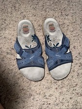 Earth Spirt Suede Slide Sandals Denim Blue Women Size 7.5