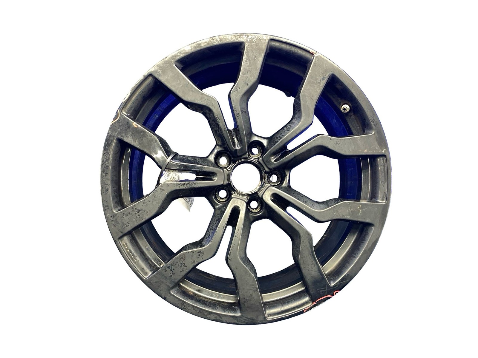 10-15 AUDI R8 19X8.5 TEN SPOKE FRONT WHEEL RIM PAINTED BLACK 420601025AM *BENT*