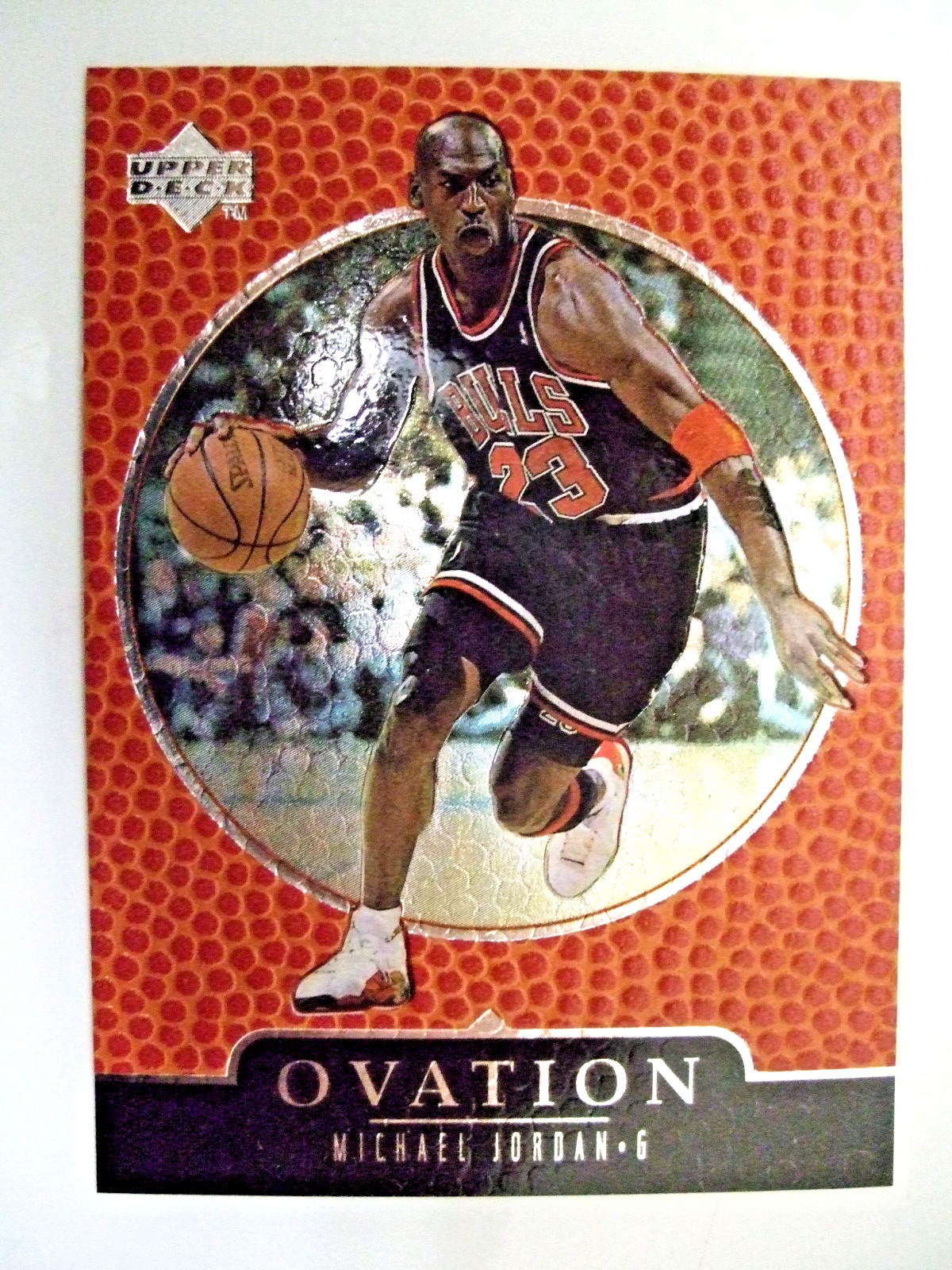 1998 Upper Deck Ovation MIchael Jordan #7 Holographic Card/Basketball Texture