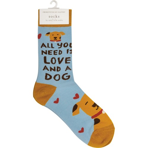 Calcetines divertidos unisex All You Need Is Love And A Dog - Imagen 4 de 4