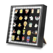 swakuszy Light Up Pin Display Case – Illuminated Enamel Pin Display Board for...