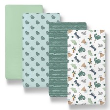 The Peanutshell Baby Bassinet Sheets 4-Pack for Boy - Soft, Bassinet, Green