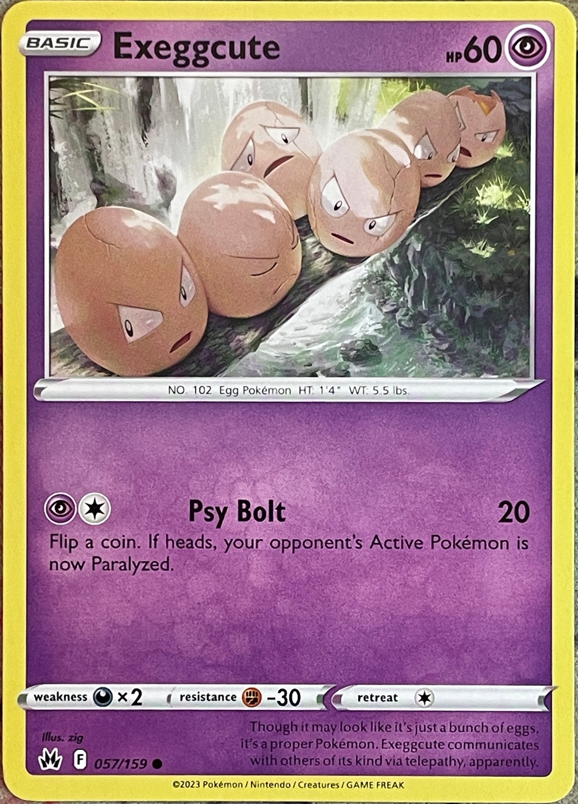 Exeggcute - 057/159 - Crown Zenith Pokemon 2023