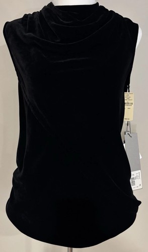 Rick Owens Black Velvet Drape Top Zip Back Sleeveless SZ 40, US 4 New WTags $940