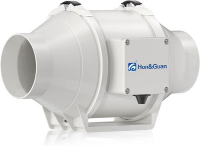 Hon&Guan Rohrventilator 100mm Leise, Rohrlüfter mit EU-Stecker, für Grow-Zelt