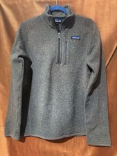 Patagonia Mens Small Better Sweater 1/4 Zip Fleece Side Pocket River Rock Green