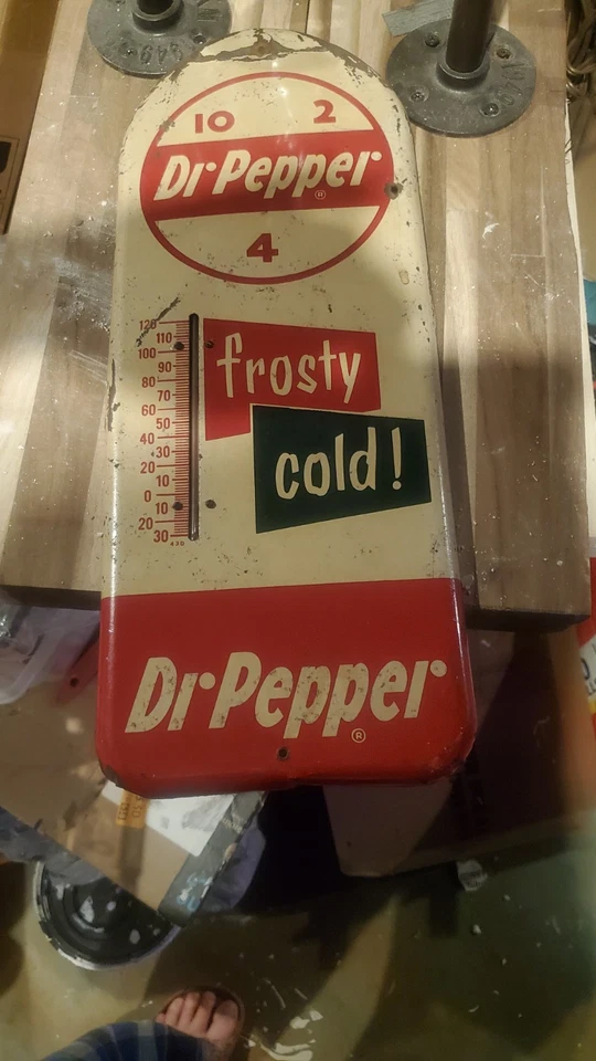 2-4-10 Termómetro Publicitario Dr Pepper Años 50 (Auténtico) Óxido Incluido Foto 2 de 4