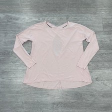 Lululemon Top Womens 6  Pink Cross Back Back Into It Juniper Long Sleeve