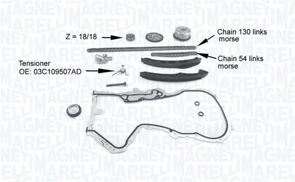 Magneti Marelli Steuerkettensatz 341500001210 FüR VW Tiguan Touran 1T3 1T1 1T2 3-image