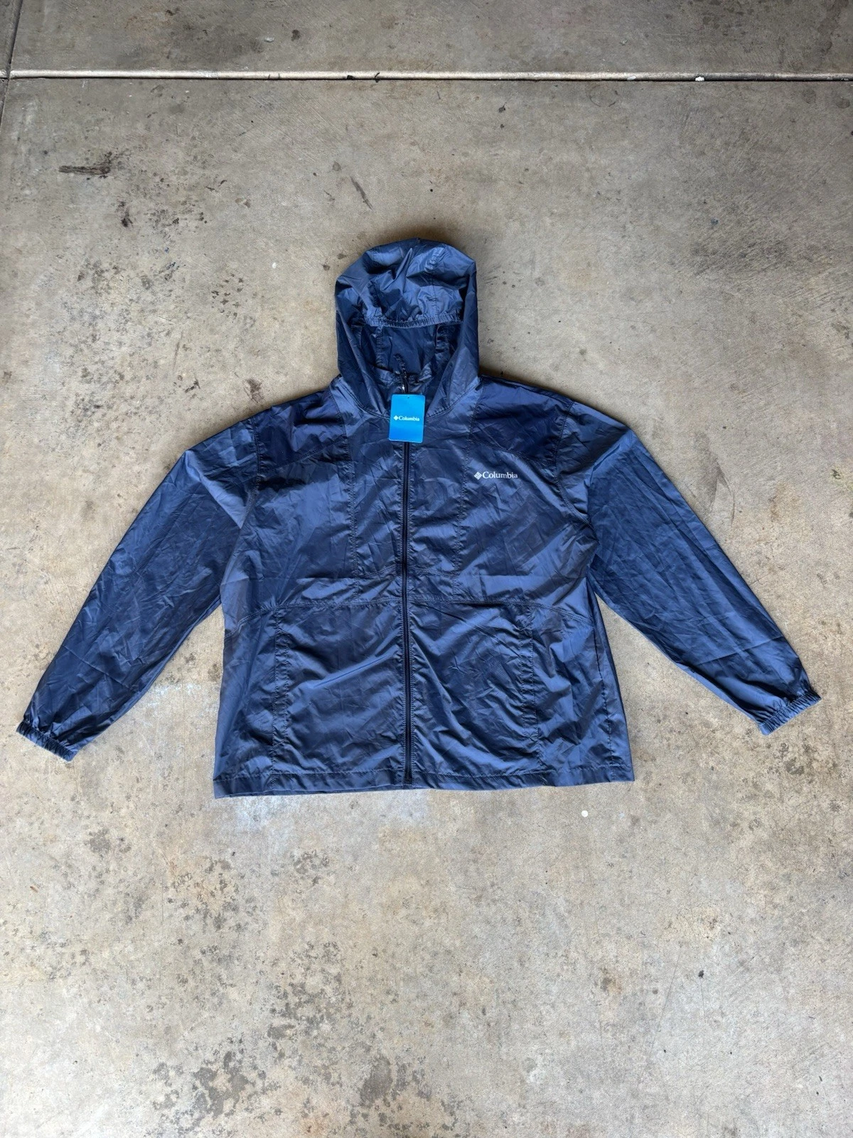 Columbia Men's Windbreaker Jacket Blue Size XL/TG Full Zip Lightweight