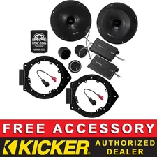KICKER CSS654 6.5" OEM SPEAKER REPLACEMENT KIT FOR CHEVROLET SILVERADO 2008-13