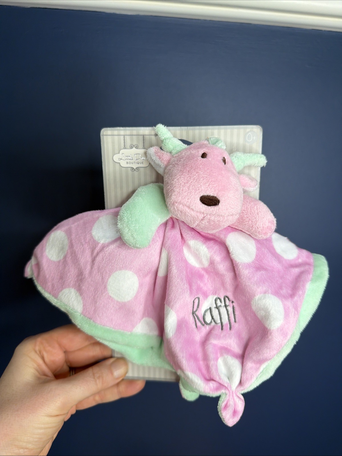 B&M Raffi Giraffe Pink Comforter Soother Plush soft toy baby blanket blankie