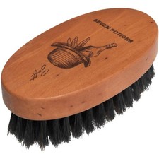 Beard Brush For Men - Pear Wood Handle with Soft Second-Cut Boar Bristles - S...