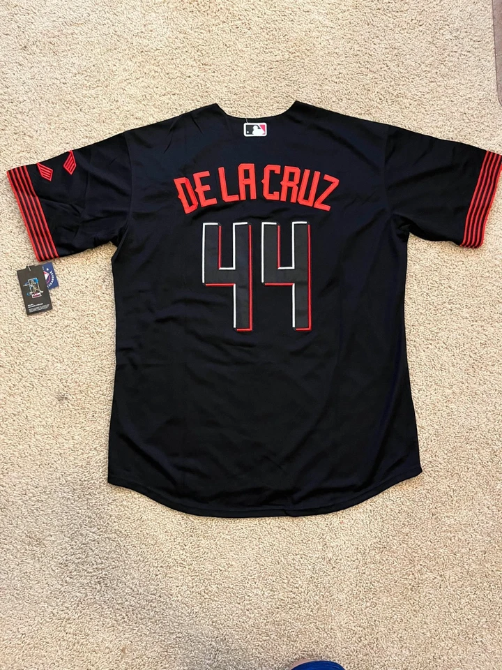 sNWT Elly De La Cruz Reds Men's XL City Edition Black Stitched Jersey #44 - Image 2 of 2