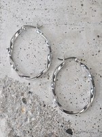 Twisted Ovale 925 Silber Creolen, Chunky Twist Sterling Silber Ohrringe 40Mm