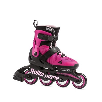Rollerblade Microblade Girl's Adjustable Fitness Inline Skate, Pink and Bubbl...