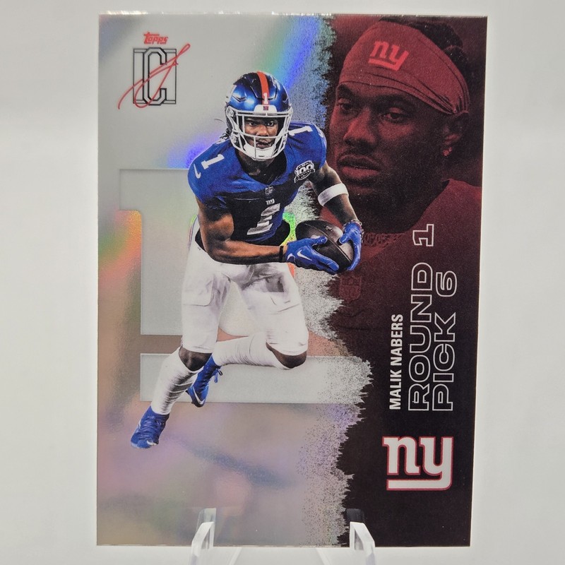Topps 2025 signature Class Football  Malik Nabers Refractor #40 New York Giants