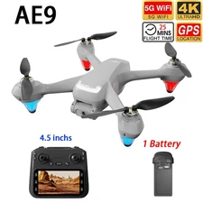 AE9 Drone 4.5 inch Screen GPS WIFI FPV 4K HD Dual Camera Selfie Quadcopter