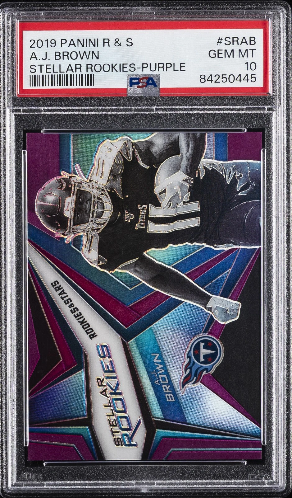 AJ Brown Panini Rookies & Stars Stellar Rookies #SRAB Purple