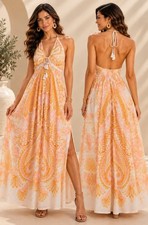 Farm Rio Loja Viva Vida Maxi Beach Boho Cotton Dress - SMALL UK8 UK10 EU36 EU38