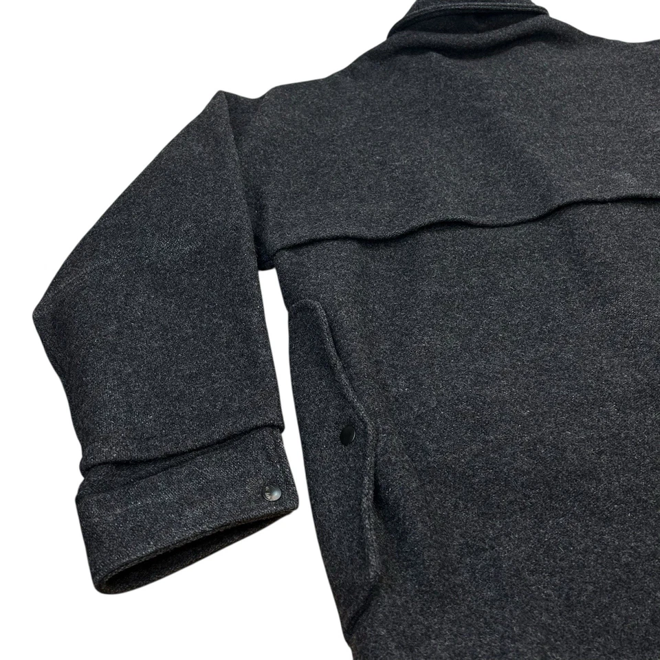 Rare Vintage Orvis Double Mackinaw Jacket Men’s XL Dark Grey 50 Inch Chest Wool - Image 4 of 4