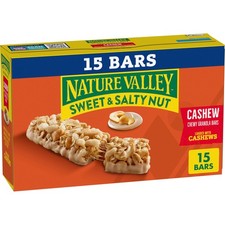 Salty Nut Granola Bars with Cashew, 15 Count, 18 Oz Healthy Snack Option