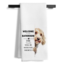 Funny Goldendoodle Dog Bathroom Decor Hand Towels,Goldendoodle Gifts,Golden D...