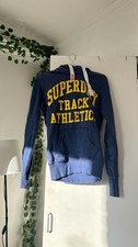Image of MODEL WORN: Superdry Track & Athletics Hoodie – BLUE (Size XS) – New
