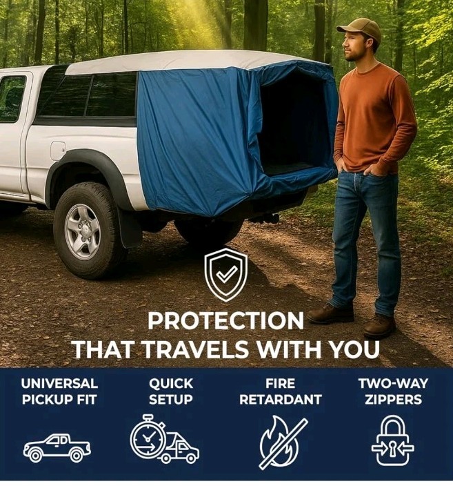 DAC DA2 Full-Size Truck Bed Tent for Caps– Fits Ford F-150, Chevy Silverado, ...