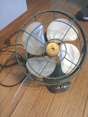 #ad #ad Vintage Polar Cub Electric Desk or wall Fan 8quot; Metal Retro A.C. Gilbert Works $35.50