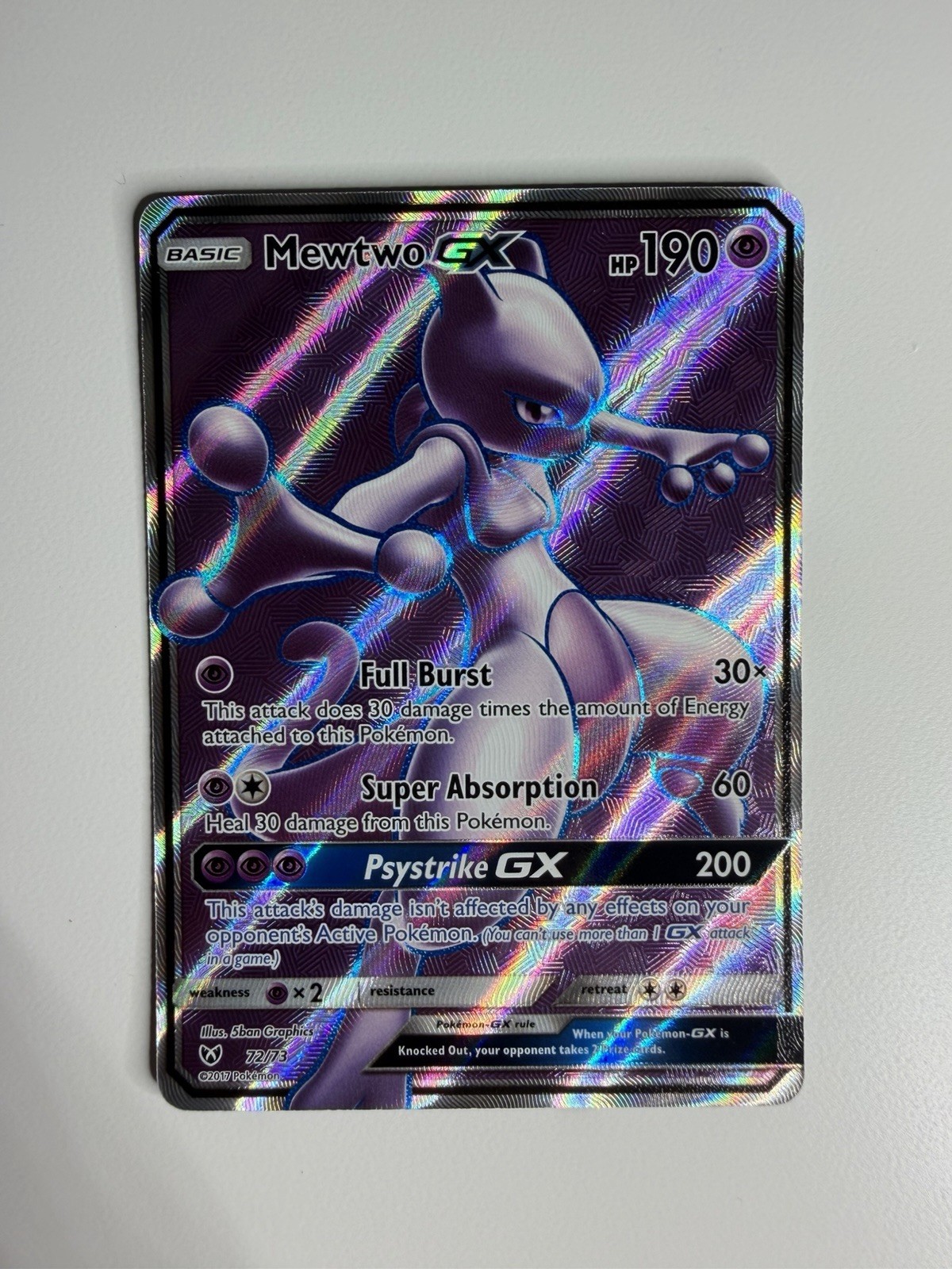 Mewtwo GX (Full Art) 72/73 Shining Legends Holo NM