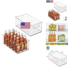 iDesign Stackable Fridge Bin Set of 2 Clear