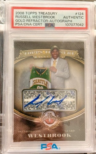 Russell Westbrook [Gold Refractor Autograph] #124 2008 Topps Treasury card