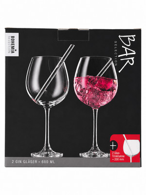   BOHEMIA Selection 6er Set Spritz/Gin Gläser 680ml inkl. 6 Glastrinkhalme 20cm