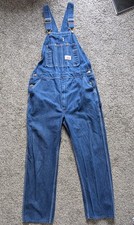 Vintage Round House Brand Overalls Coveralls 36x32 Dark Wash Denim Workwear