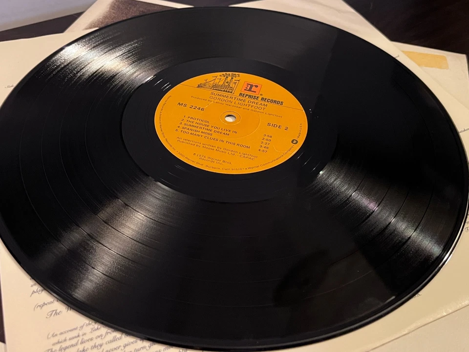 GORDON LIGHTFOOT - Summertime Dream (1976) - 12" Vinyl Record LP - EX - Image 3 of 3