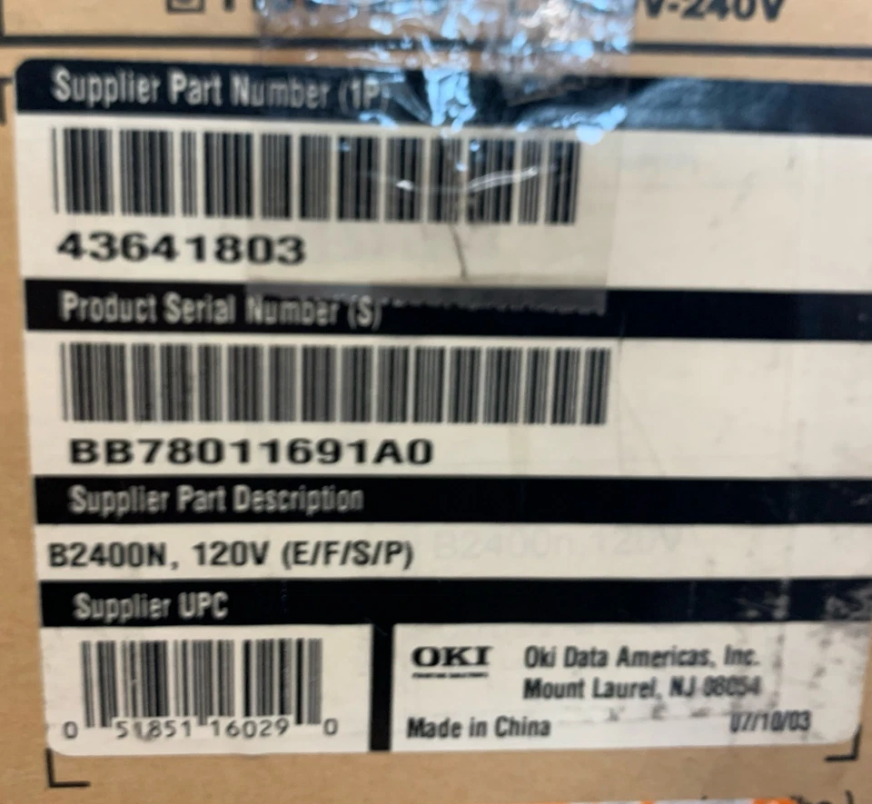 NEW!! Genuine Oki Data B2400N Mono Printer Digital LED NIB w/FREE Shipping! - Image 2 of 4