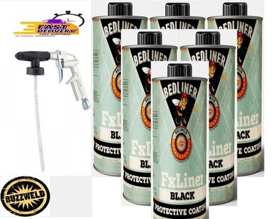 FxLiner 2K Bettwäsche Spray 6x SCHWARZ Beschichtungsfarbe mit variabler Textur Sprühpistole