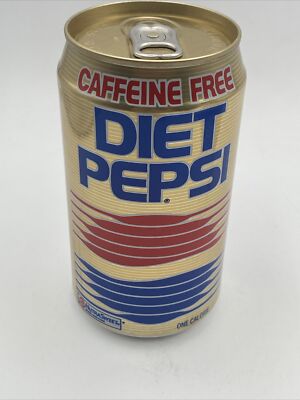 Vintage 1990s Caffeine-Free Diet Pepsi Empty Unopened Soda Can
