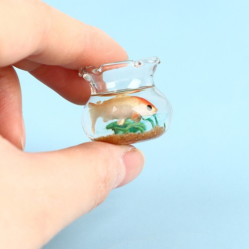 Dollhouse Miniature Glass Fish Tank Bowl Aquarium Doll House Home Ornament ~sf - Picture 7 of 14