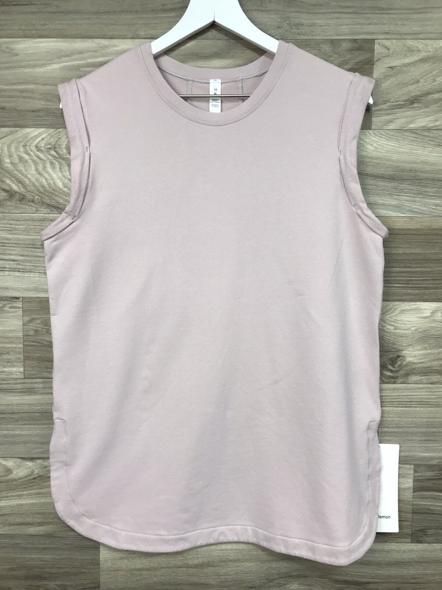Lululemon All Time Tank Size 10 French Terry Porcelain Pink POIK