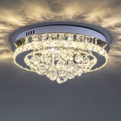 36W Dimmbare Kristall LED Deckenleuchte 40cm mit Fernbedienung, 3000K-6000K