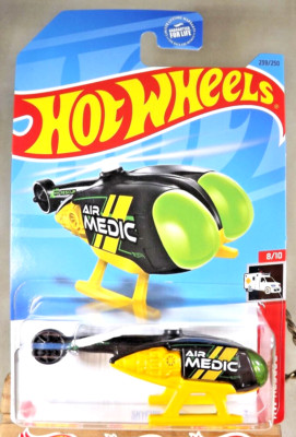 2023 Hot Wheels #239 HW Rescue 8/10 SKYFIRE Black-Yellow White Rotor Green TW